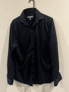 Kenneth Cole Black Men's Long-Sleeve Dress Shirt